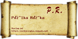 Pálka Réka névjegykártya